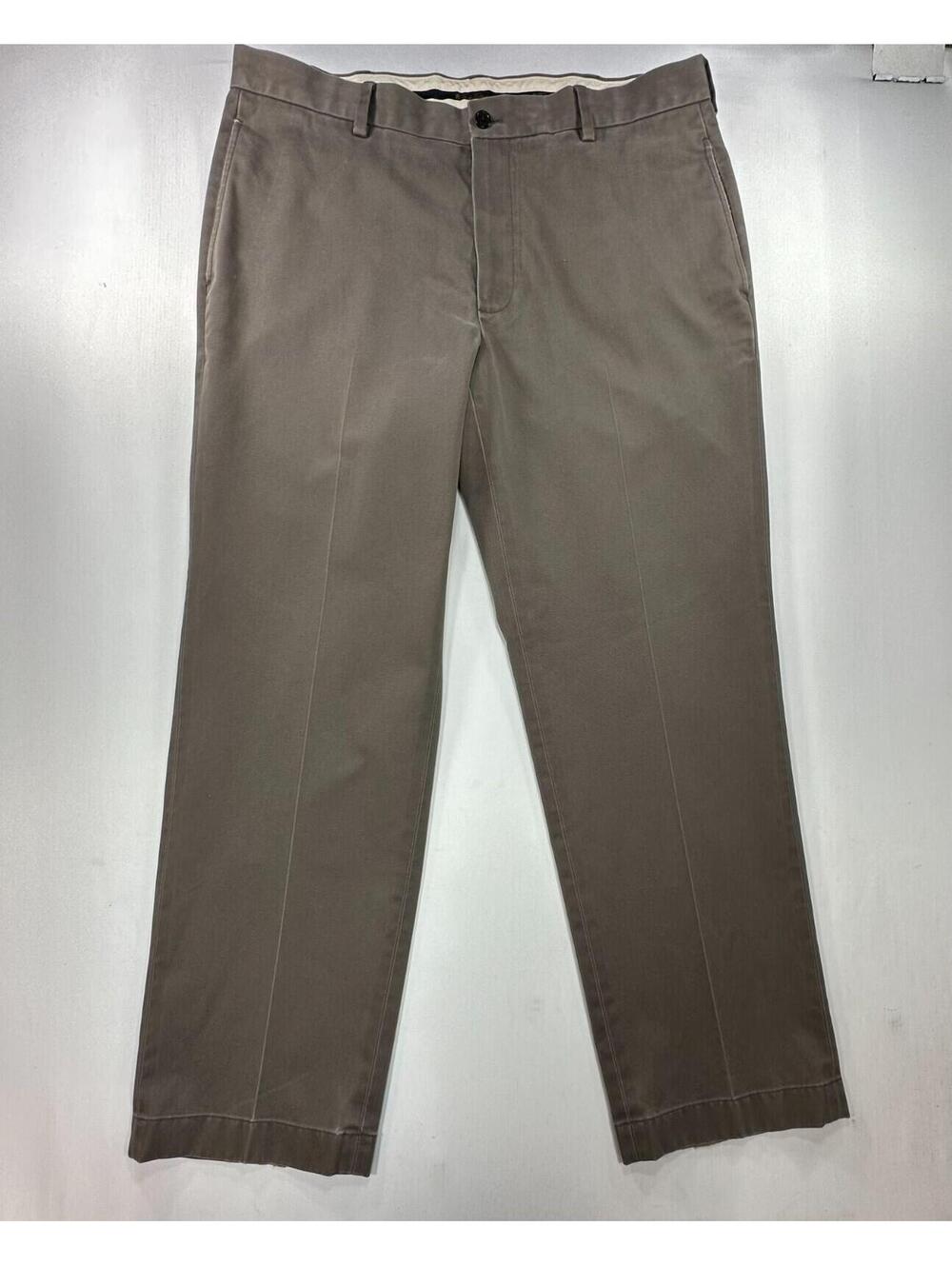 Brooks Bros Advantage Clark Cotton Chinos Green Mens 37/30
